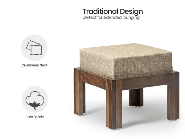Belle Solid Wood Upholstered Stool